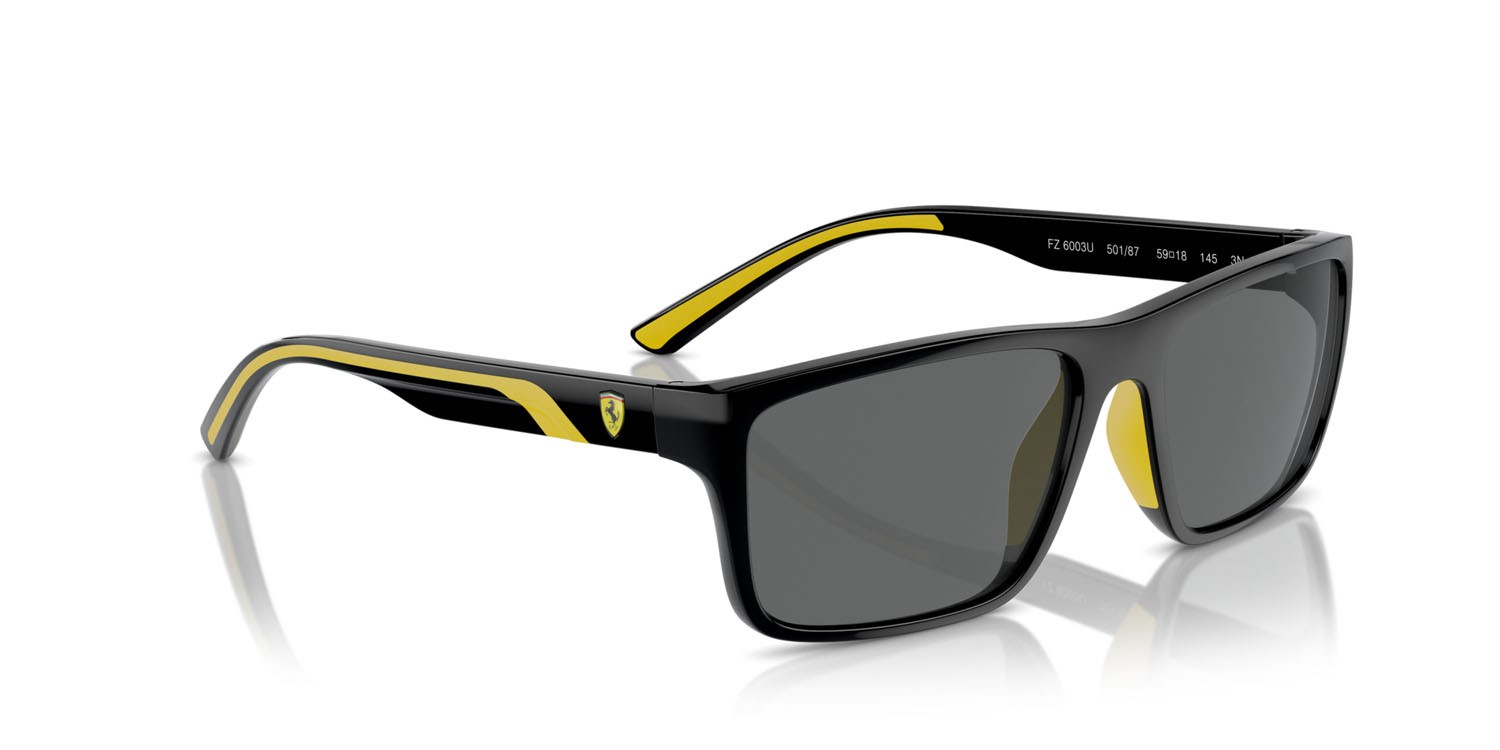 Occhiali da sole Ferrari Scuderia FZ 6003U (501/87) colore nero forma rettangolare lenti grigio