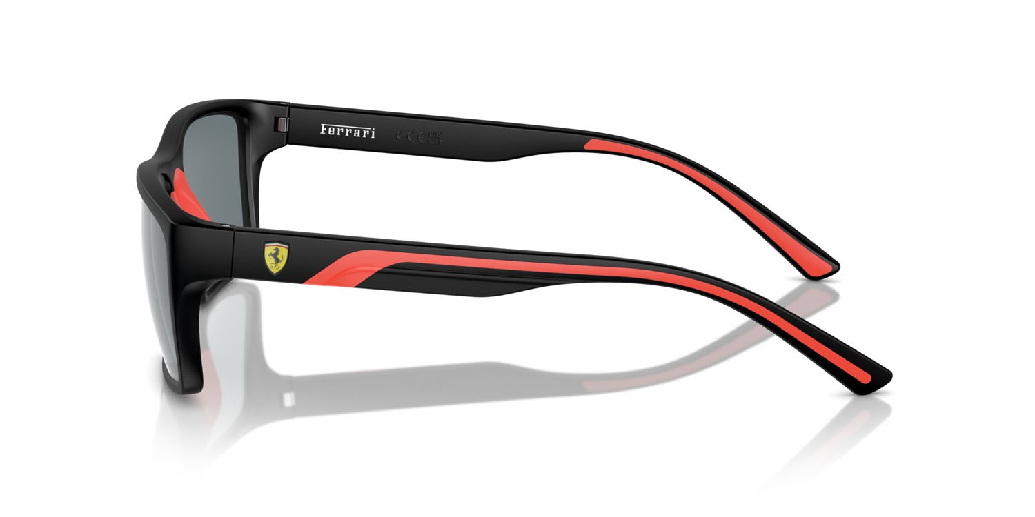 Occhiali da sole Ferrari Scuderia FZ 6003U (504/6G) colore nero opaco forma rettangolare lenti grigio nero specchiato