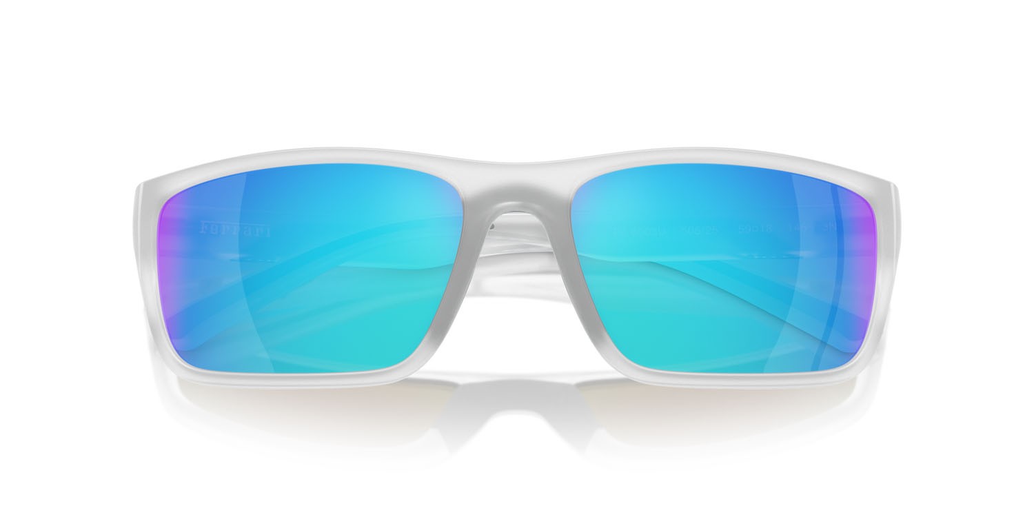 Occhiali da sole Ferrari Scuderia FZ 6003U (505/25) colore opal grey matte forma rettangolare lenti violet mirror blue