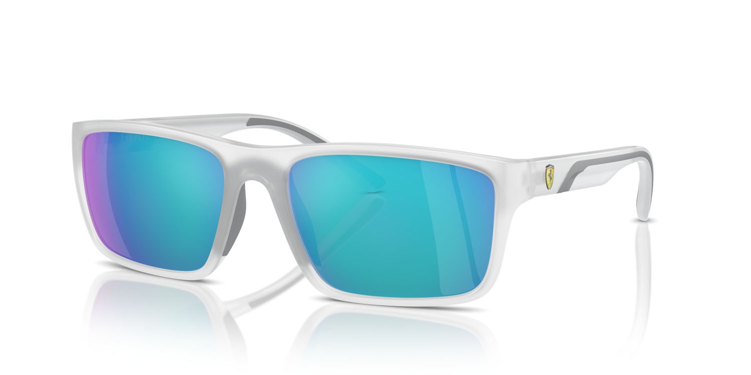 Occhiali da sole Ferrari Scuderia FZ 6003U (505/25) colore opal grey matte forma rettangolare lenti violet mirror blue