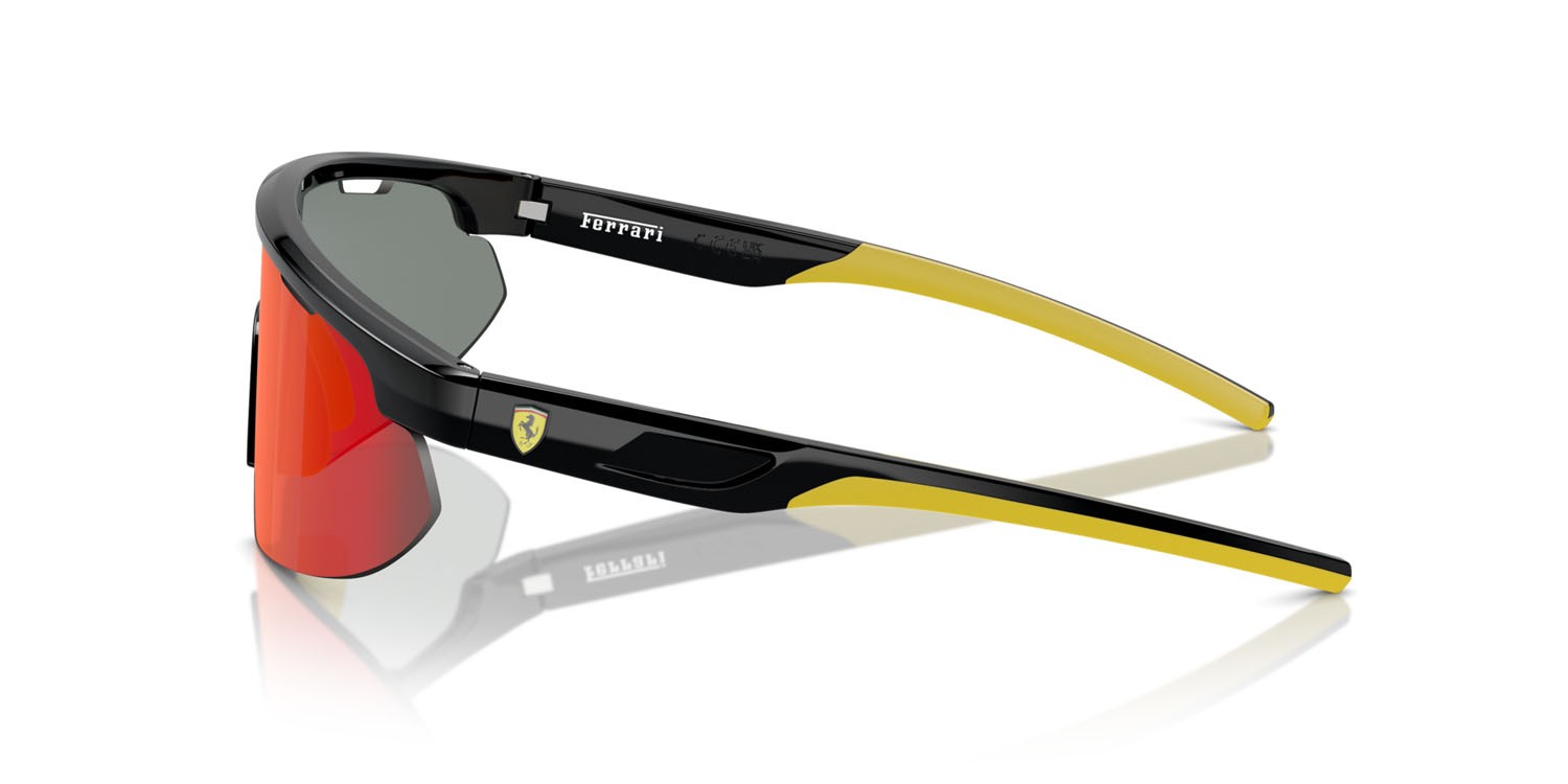 Occhiali da sole Ferrari Scuderia FZ 6004U (501/6Q) colore nero forma irregolare lenti red gold mirror