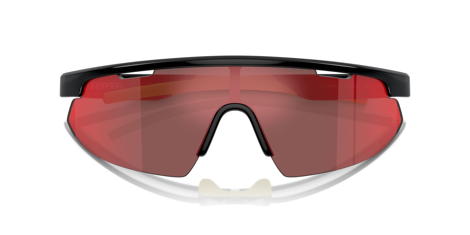 Occhiali da sole Ferrari Scuderia FZ 6004U (501/6Q) colore nero forma irregolare lenti red gold mirror