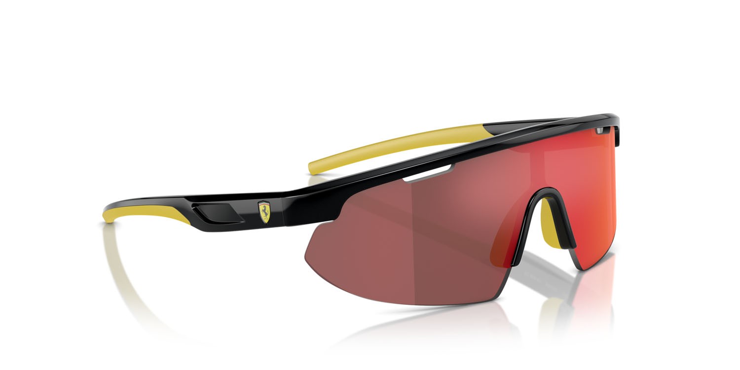 Occhiali da sole Ferrari Scuderia FZ 6004U (501/6Q) colore nero forma irregolare lenti red gold mirror