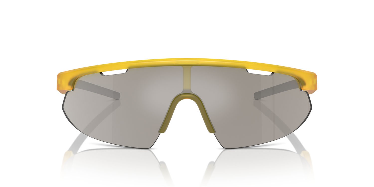 Occhiali da sole Ferrari Scuderia FZ 6004U (507/6G) colore opal matte yellow forma irregolare lenti argento a specchio