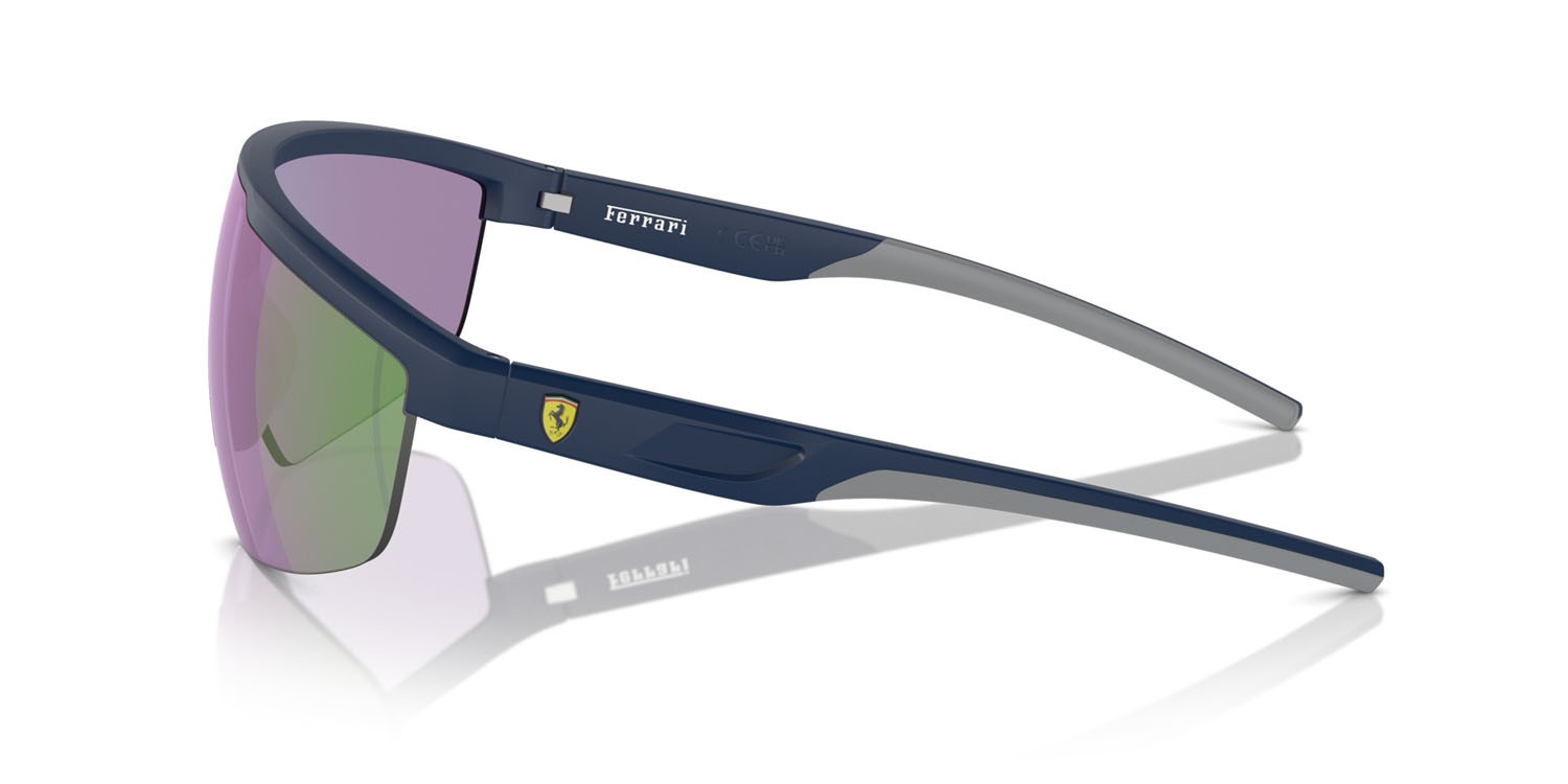 Occhiali da sole Ferrari Scuderia FZ 6005U (510/3R) colore blu opaco forma rettangolare lenti green violet mirror