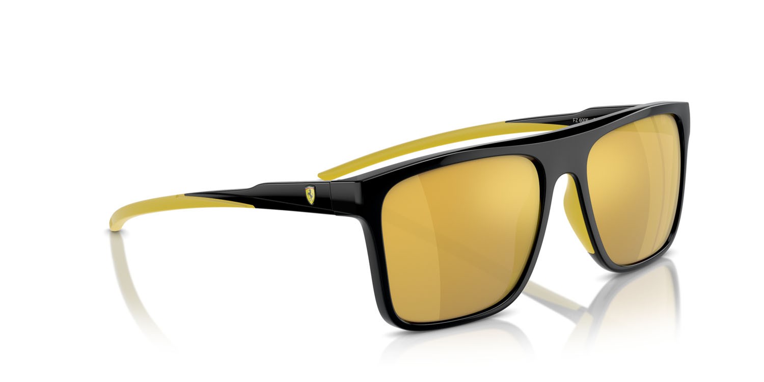Occhiali da sole Ferrari Scuderia FZ 6006 (501/5A) colore nero forma quadrato lenti oro a specchio