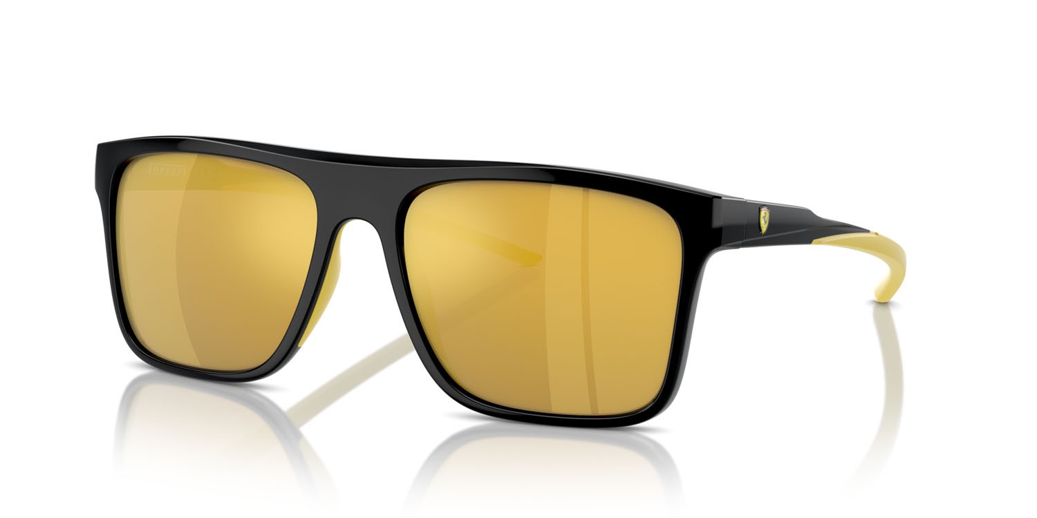 Occhiali da sole Ferrari Scuderia FZ 6006 (501/5A) colore nero forma quadrato lenti oro a specchio