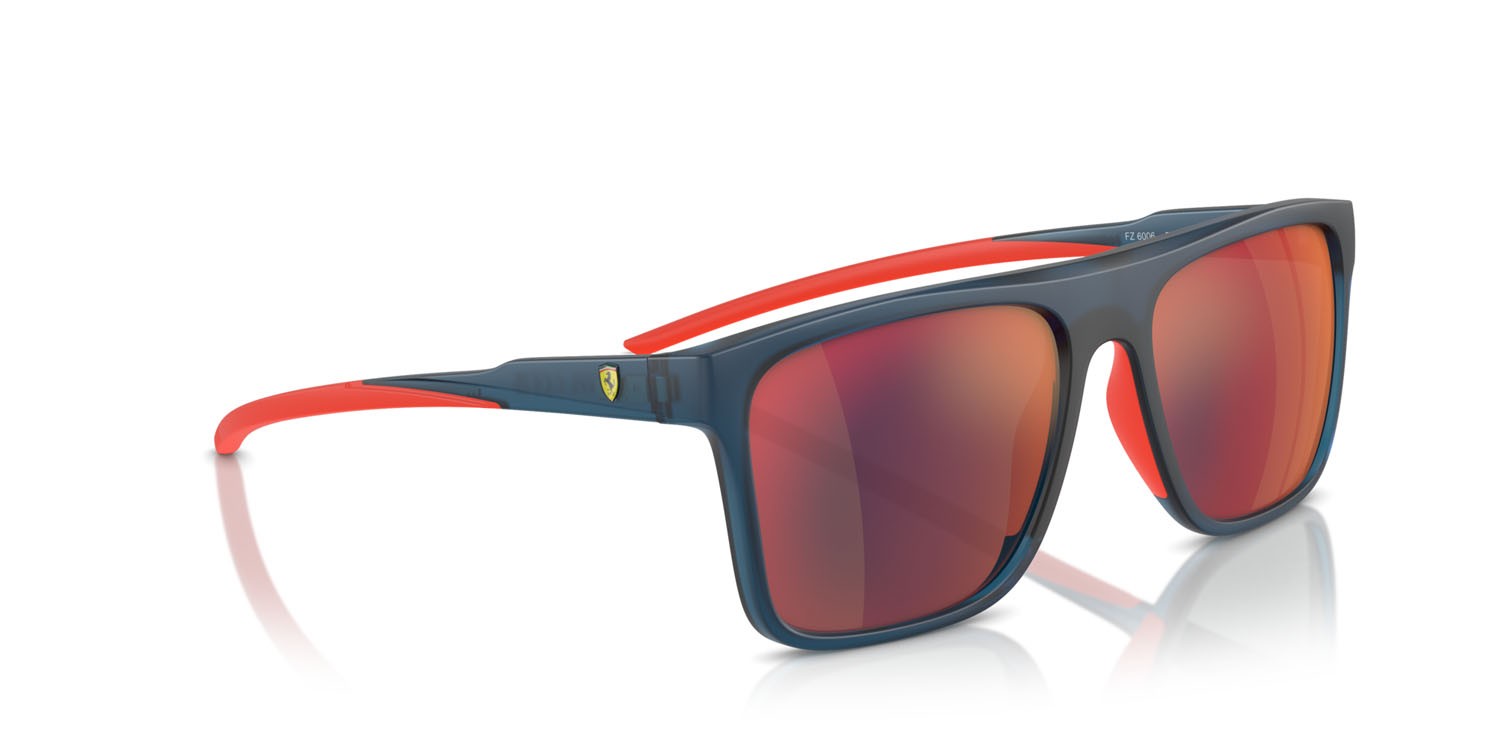 Occhiali da sole Ferrari Scuderia FZ 6006 (506/6P) colore blu opale forma quadrato lenti mirror red blue