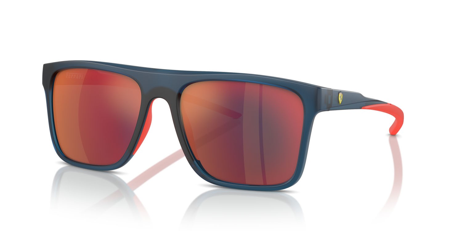 Occhiali da sole Ferrari Scuderia FZ 6006 (506/6P) colore blu opale forma quadrato lenti mirror red blue