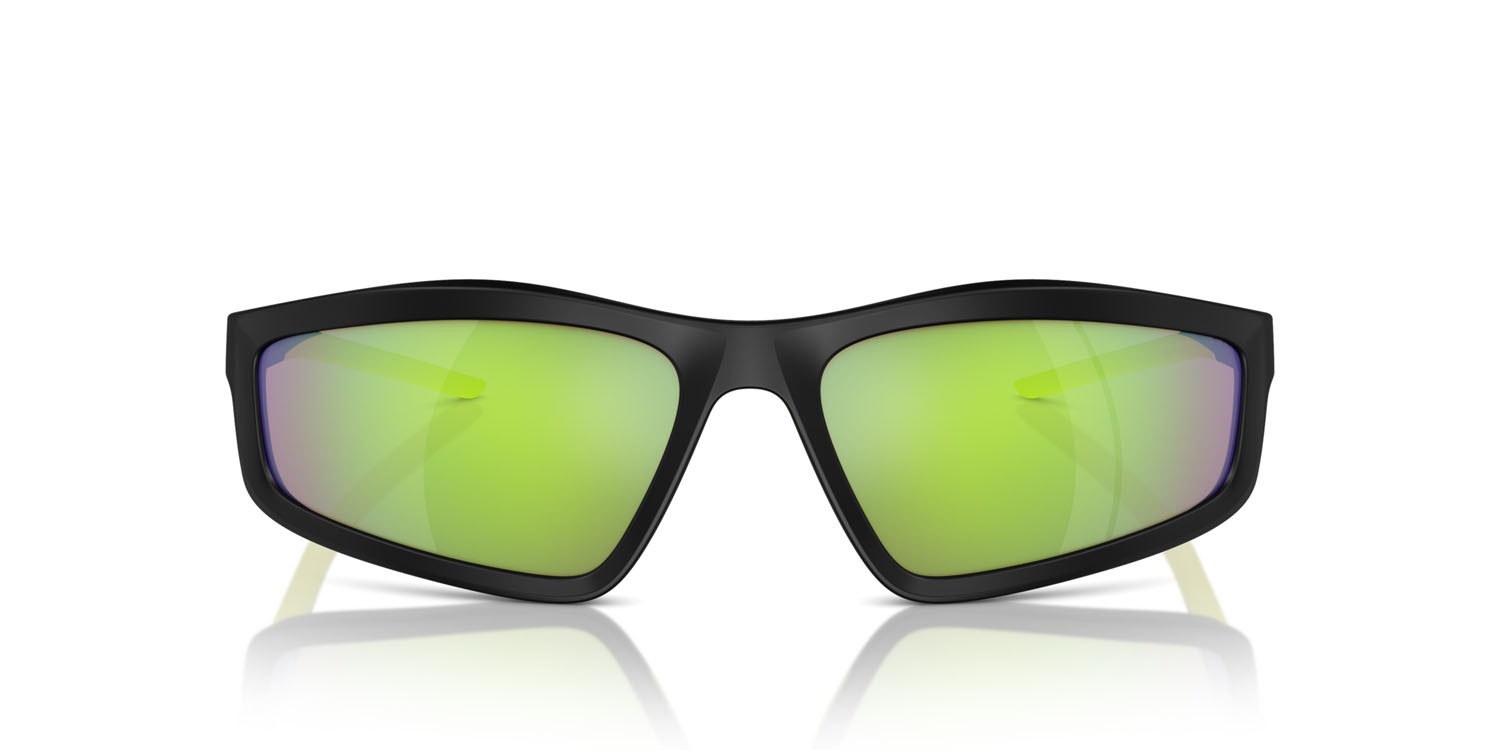 Occhiali da sole Ferrari Scuderia FZ 6007U (504/8N) colore nero opaco forma irregolare lenti lime mirror green