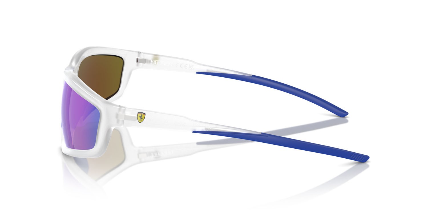 Occhiali da sole Ferrari Scuderia FZ 6007U (505/25) colore grigio trasparente forma irregolare lenti blu a specchio