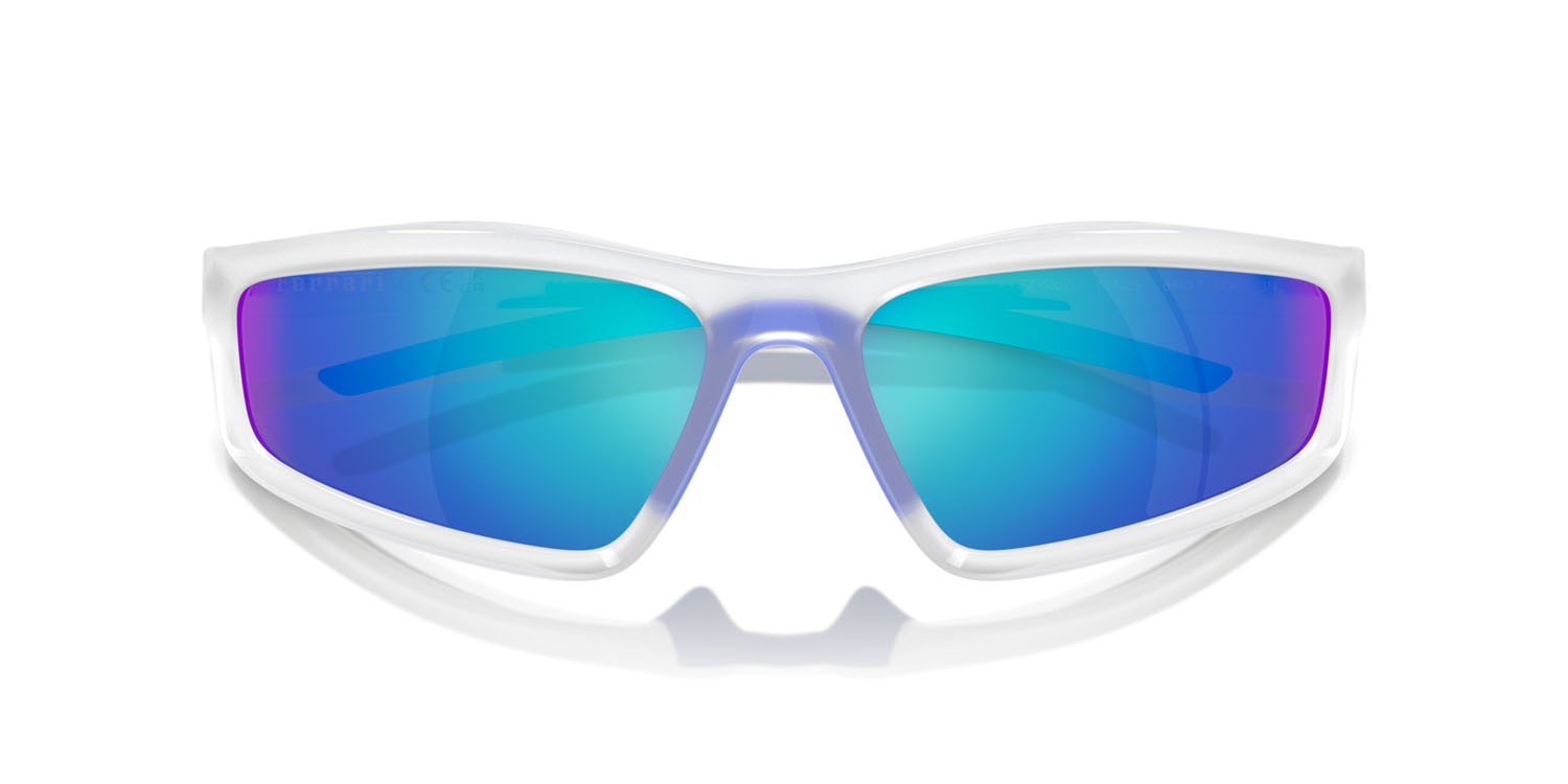 Occhiali da sole Ferrari Scuderia FZ 6007U (505/25) colore grigio trasparente forma irregolare lenti blu a specchio