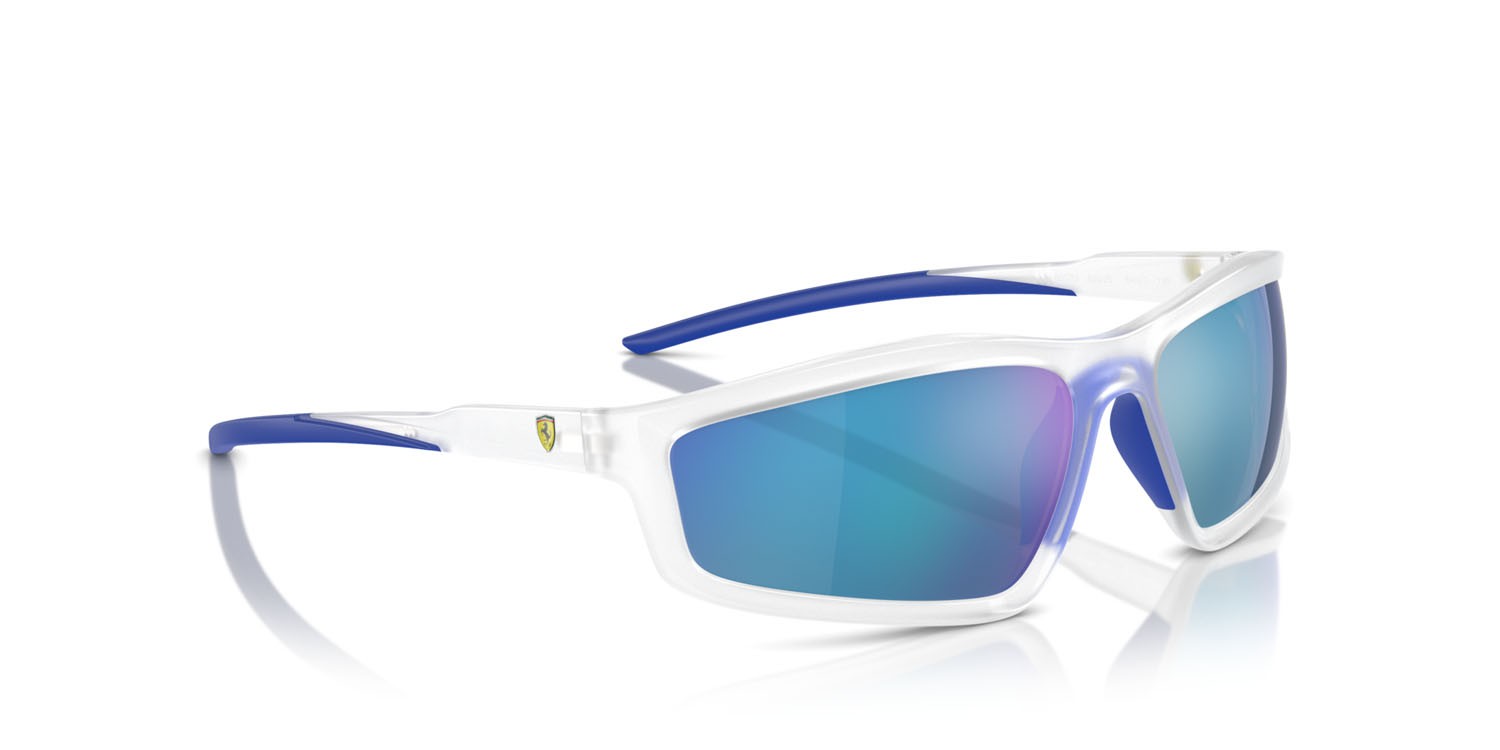 Occhiali da sole Ferrari Scuderia FZ 6007U (505/25) colore grigio trasparente forma irregolare lenti blu a specchio