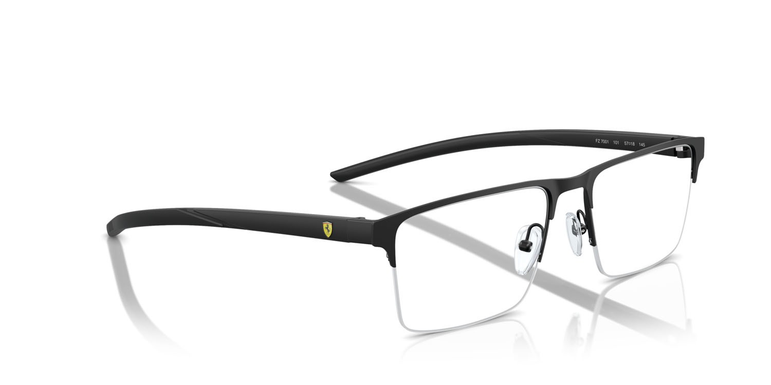 Occhiali da vista Ferrari Scuderia FZ 7001 (101) colore nero opaco forma quadrato lenti lente demo