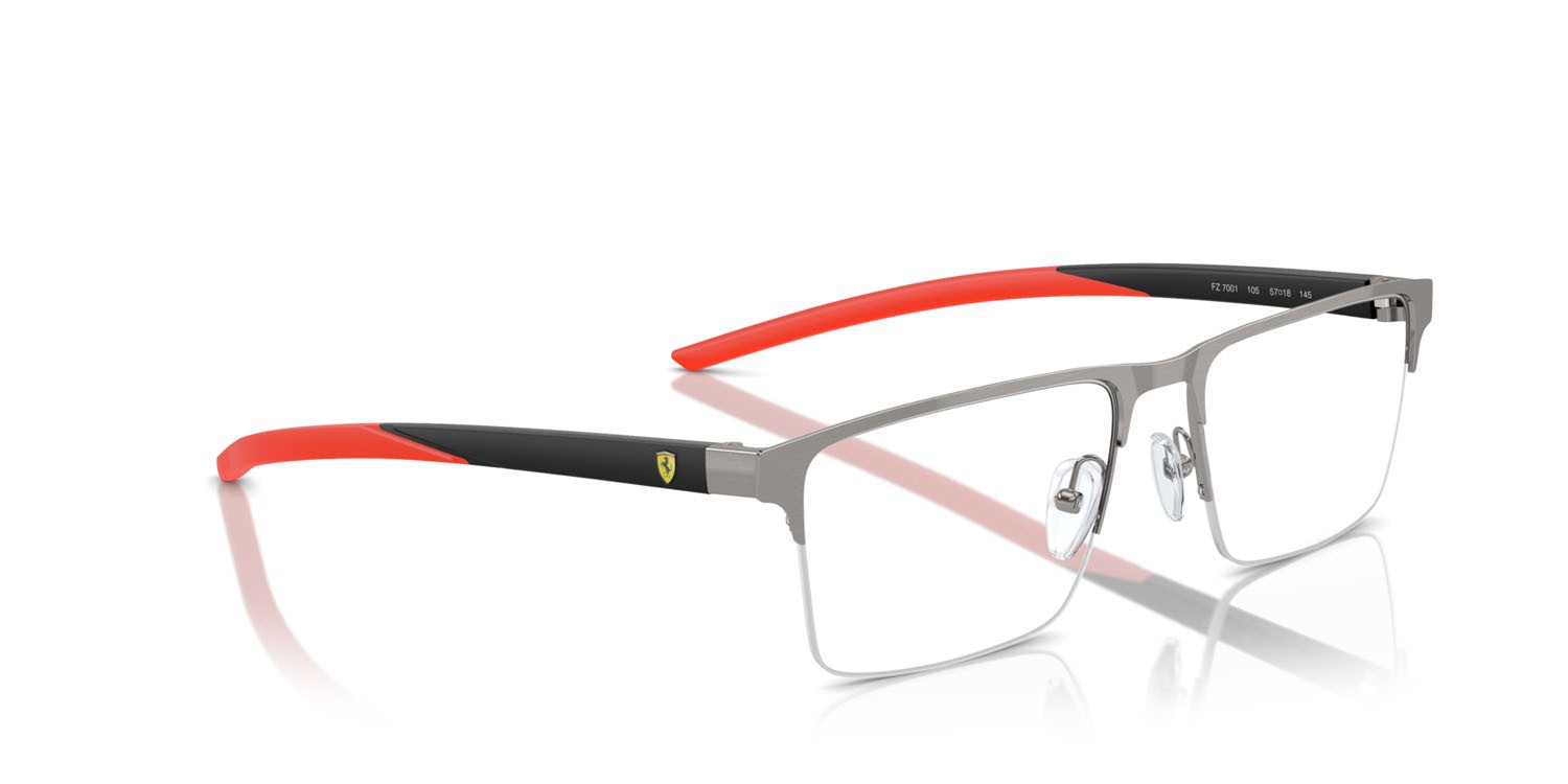 Occhiali da vista Ferrari Scuderia FZ 7001 (105) colore gunmetal spazzolato forma quadrato lenti lente demo
