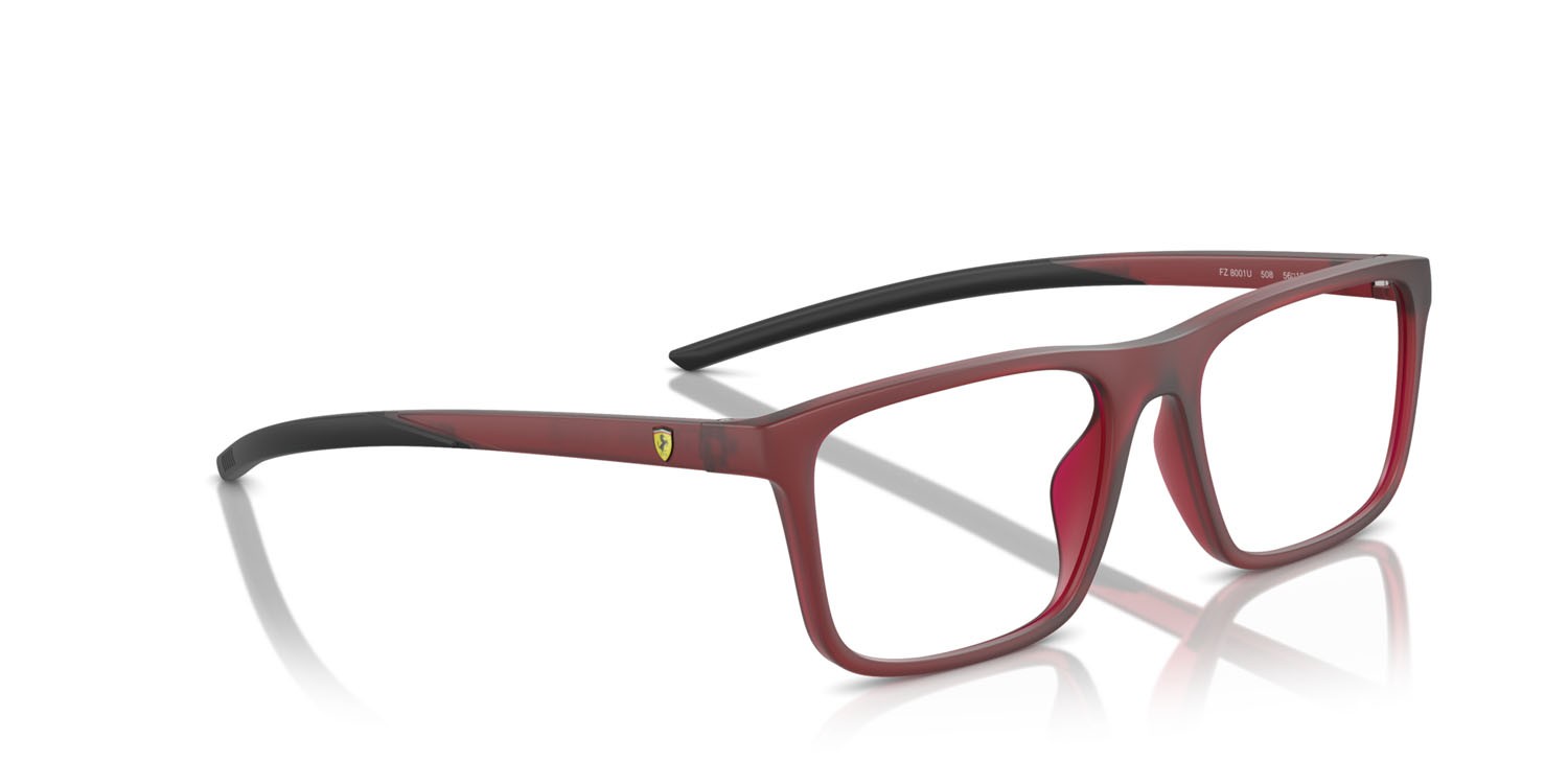Occhiali da vista Ferrari Scuderia FZ 8001U (508) colore rosso opaco opalino forma quadrato lenti lente demo