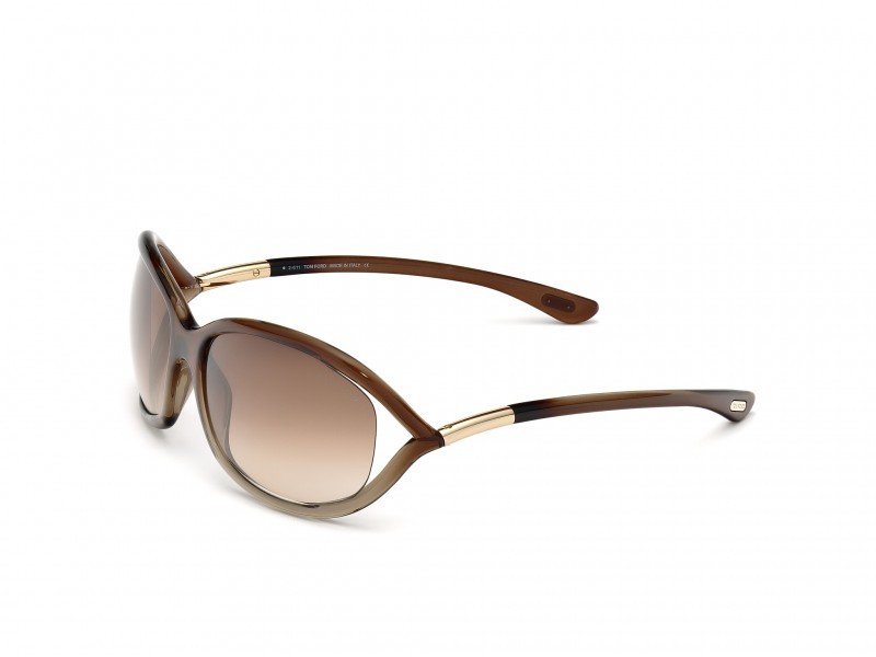 Sunglasses Tom Ford Jennifer FT0008 (38F) color bronzo/altro shape geometric lenses marrone grad.