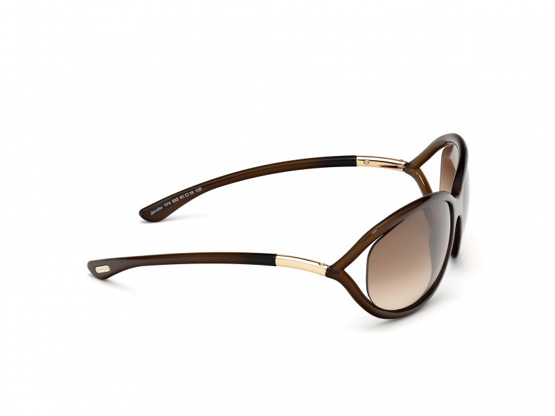 Sonnenbrillen Tom Ford Jennifer FT0008 (692) farbe marrone scuro lucido form geometrisch gläser marrone grad.