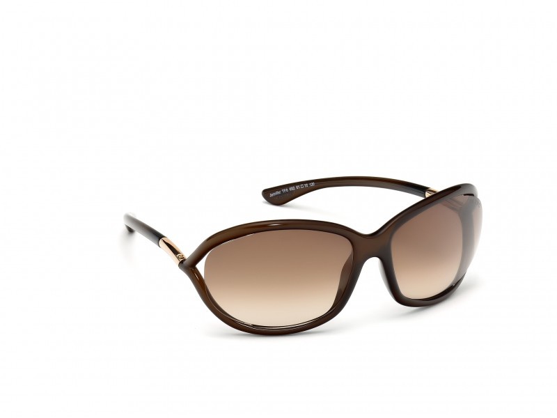 Sonnenbrillen Tom Ford Jennifer FT0008 (692) farbe marrone scuro lucido form geometrisch gläser marrone grad.