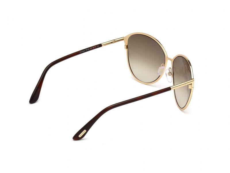 Sonnenbrillen Tom Ford Penelope  FT0320 (28F) farbe oro rosé lucido form rund gläser marrone grad.