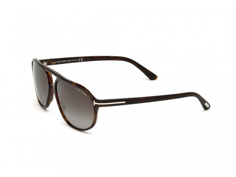 Sunglasses Tom Ford Jacob FT0447 (52B) color avana scura shape oval lenses fumo grad.