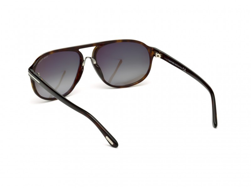 Sunglasses Tom Ford Jacob FT0447 (52B) color avana scura shape oval lenses fumo grad.