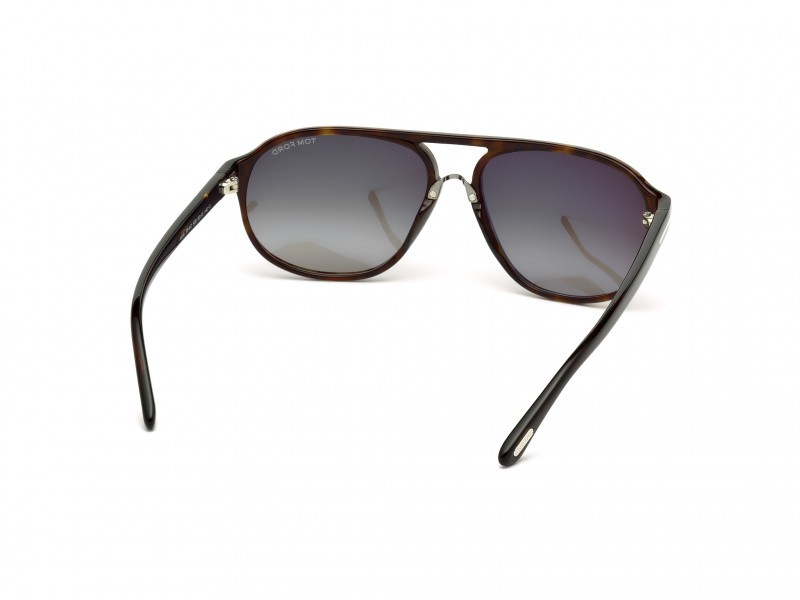 Sunglasses Tom Ford Jacob FT0447 (52B) color avana scura shape oval lenses fumo grad.