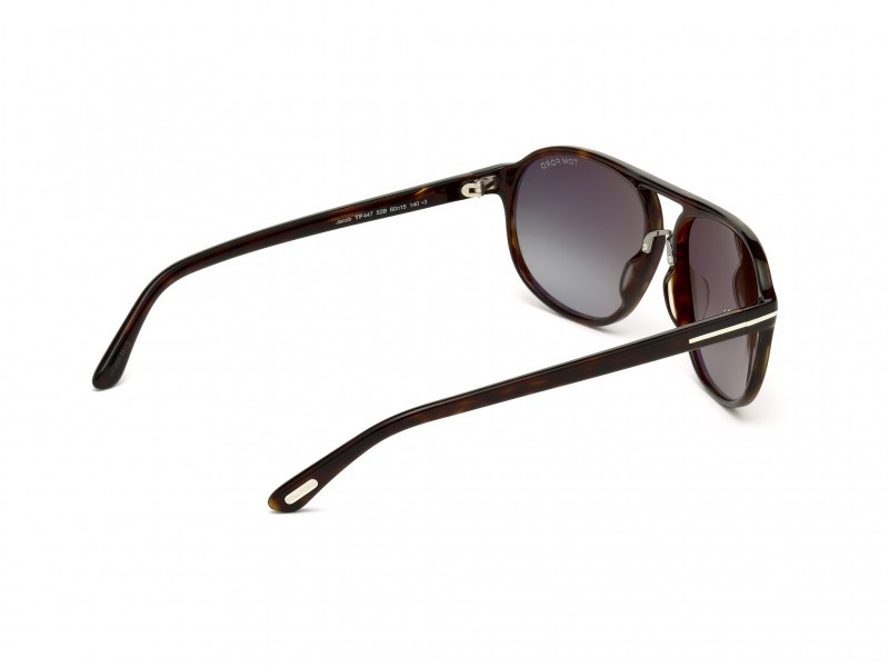 Sunglasses Tom Ford Jacob FT0447 (52B) color avana scura shape oval lenses fumo grad.