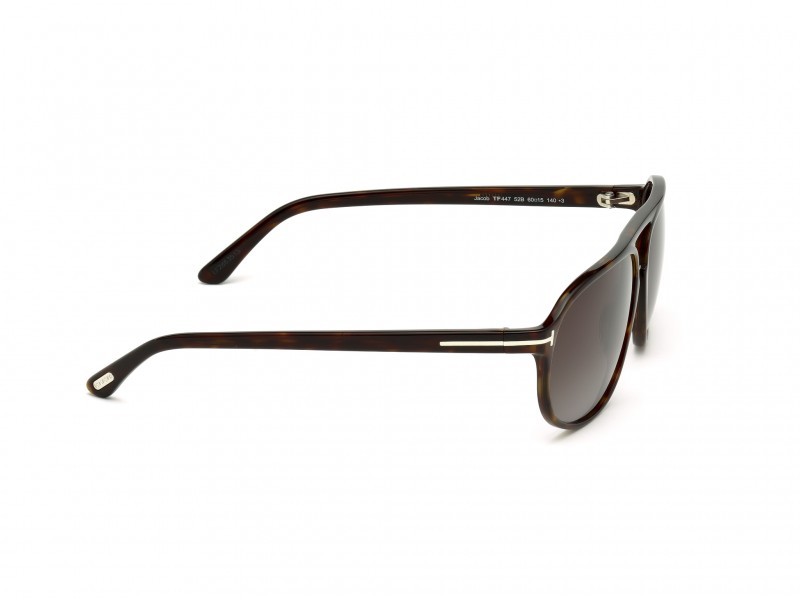 Sunglasses Tom Ford Jacob FT0447 (52B) color avana scura shape oval lenses fumo grad.