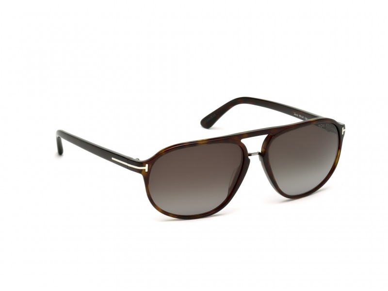Sunglasses Tom Ford Jacob FT0447 (52B) color avana scura shape oval lenses fumo grad.