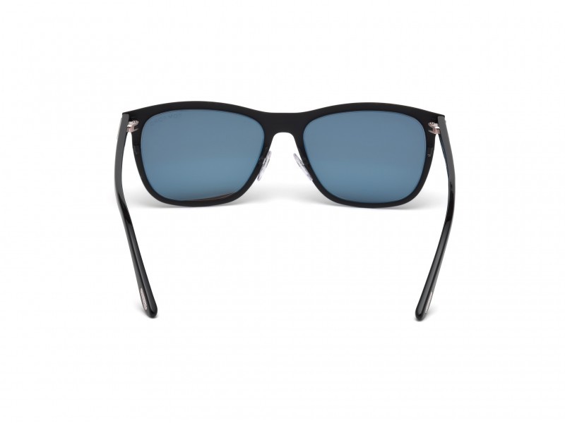 Sunglasses Tom Ford Alasdhair FT0526 (02A) color nero opaco shape geometric lenses fumo