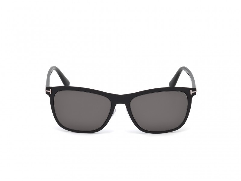 Sunglasses Tom Ford Alasdhair FT0526 (02A) color nero opaco shape geometric lenses fumo