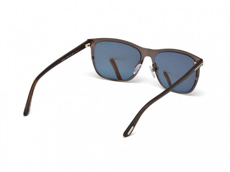 Sonnenbrillen Tom Ford Alasdhair FT0526 (48J) farbe marrone scuro lucido form geometrisch gläser roviex