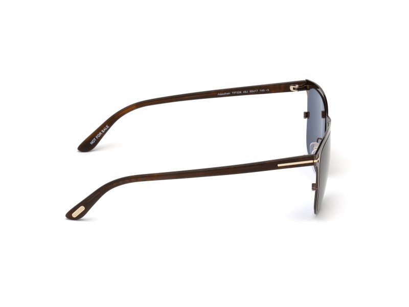 Sonnenbrillen Tom Ford Alasdhair FT0526 (48J) farbe marrone scuro lucido form geometrisch gläser roviex