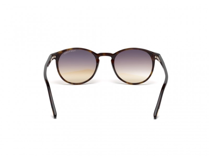 Occhiali da sole Tom Ford Andrea-02 FT0539 (52F) colore avana scura forma rotondo lenti marrone grad.