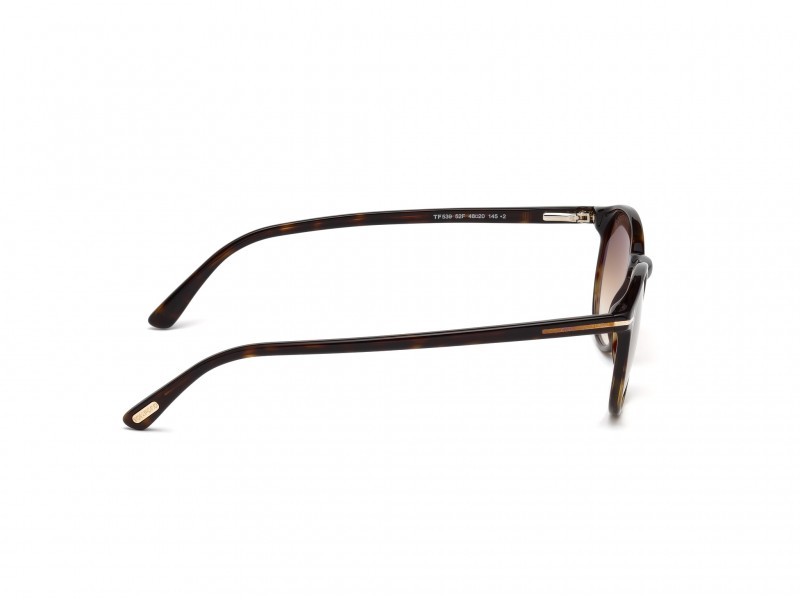 Occhiali da sole Tom Ford Andrea-02 FT0539 (52F) colore avana scura forma rotondo lenti marrone grad.
