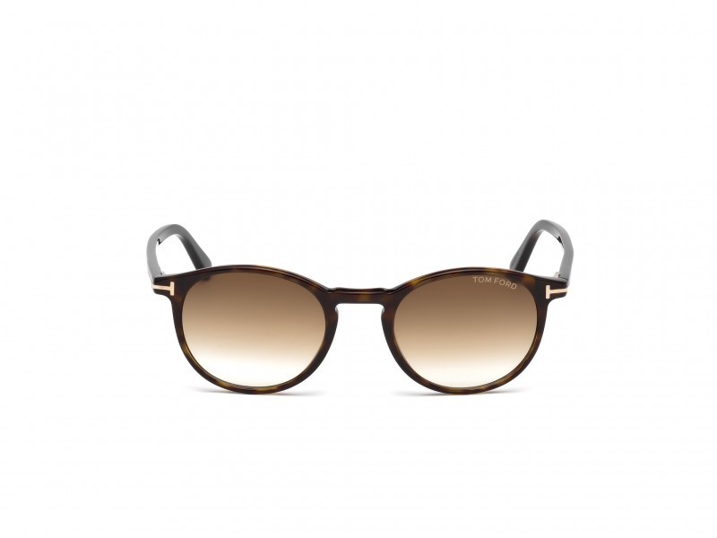 Occhiali da sole Tom Ford Andrea-02 FT0539 (52F) colore avana scura forma rotondo lenti marrone grad.