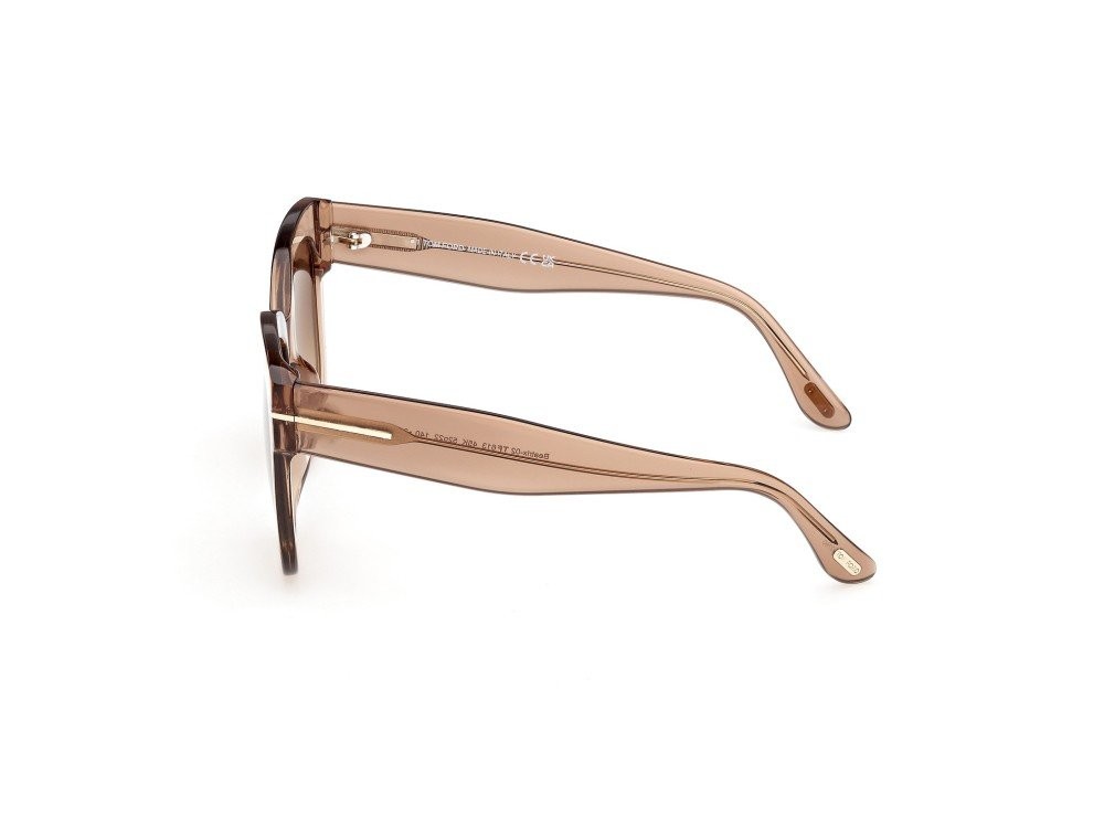 Sunglasses Tom Ford Beatrix-02 FT0613 (45k) color marrone chiaro lucido shape geometric lenses marrone sfumato
