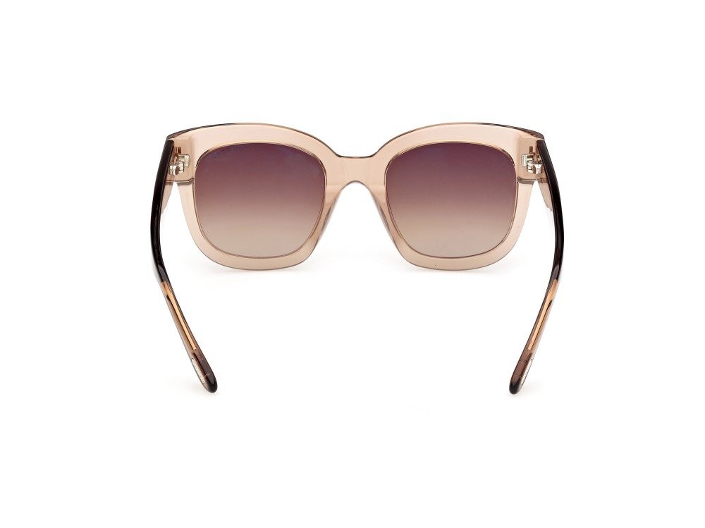 Sunglasses Tom Ford Beatrix-02 FT0613 (45k) color marrone chiaro lucido shape geometric lenses marrone sfumato