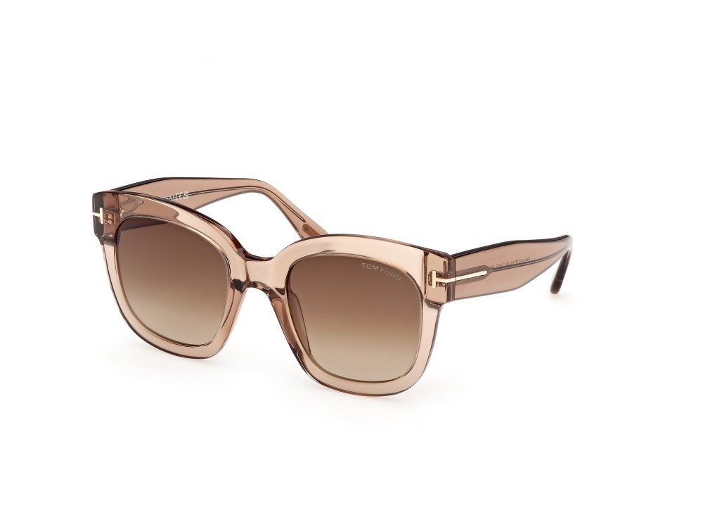Sunglasses Tom Ford Beatrix-02 FT0613 (45k) color marrone chiaro lucido shape geometric lenses marrone sfumato