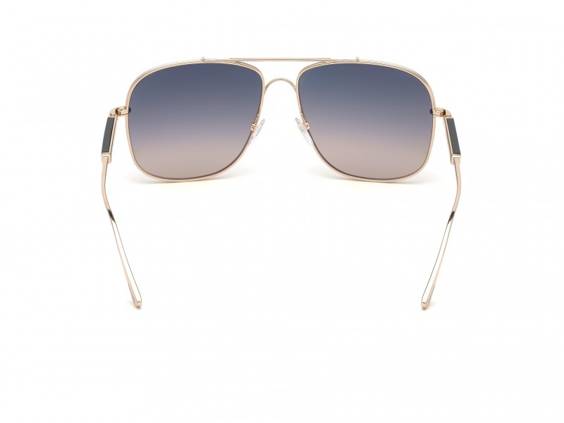 Sunglasses Tom Ford Jude FT0669 (28B) color oro rosé lucido shape geometric lenses fumo grad.