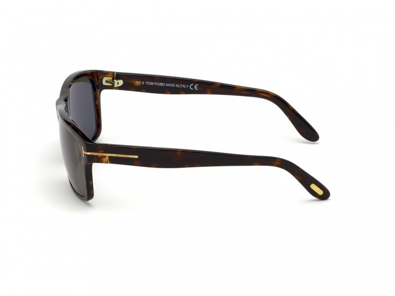 Sunglasses Tom Ford August FT0678 (52N) color avana scura shape geometric lenses verde