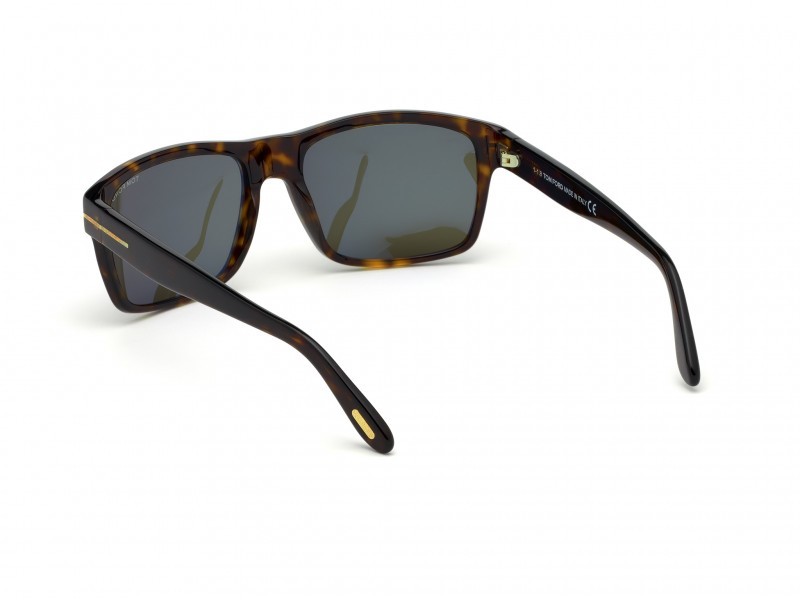 Sunglasses Tom Ford August FT0678 (52N) color avana scura shape geometric lenses verde