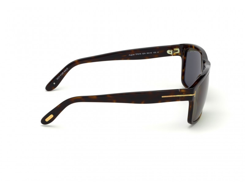 Sunglasses Tom Ford August FT0678 (52N) color avana scura shape geometric lenses verde