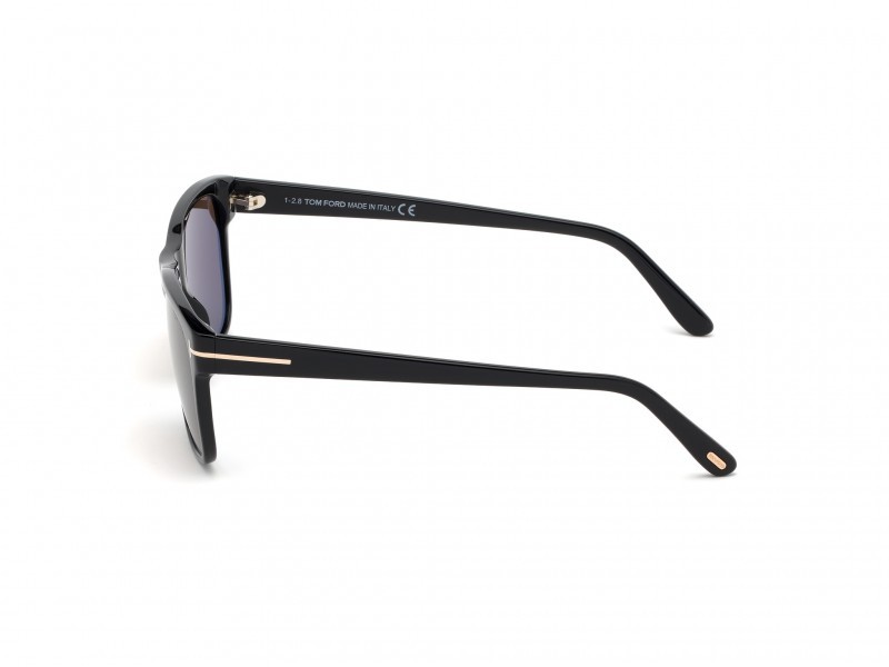 Sunglasses Tom Ford Giulio FT0698 (01J) color nero lucido shape geometric lenses roviex