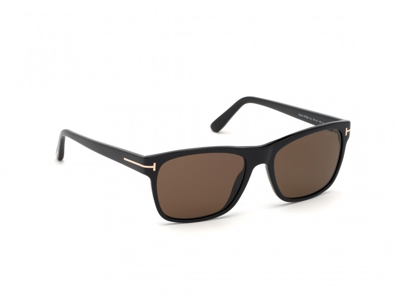 Sunglasses Tom Ford Giulio FT0698 (01J) color nero lucido shape geometric lenses roviex
