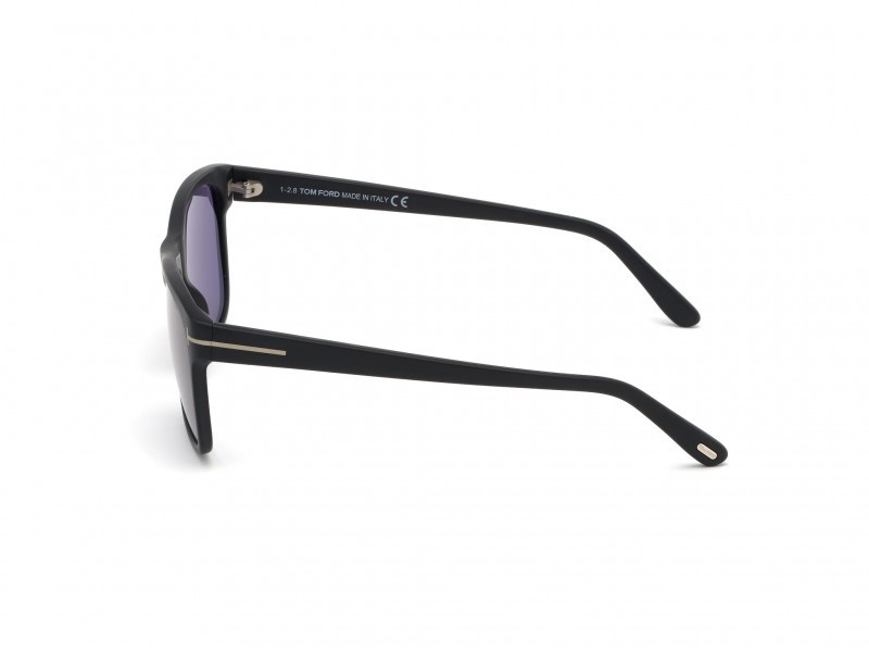Sunglasses Tom Ford Giulio FT0698 (02V) color nero opaco shape geometric lenses blu