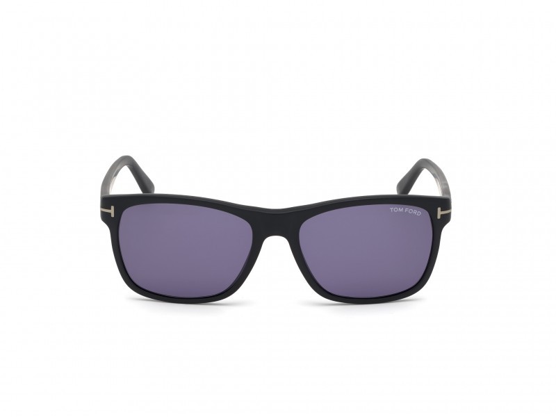 Sunglasses Tom Ford Giulio FT0698 (02V) color nero opaco shape geometric lenses blu