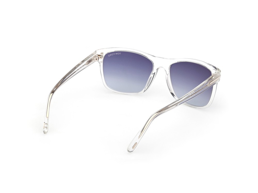 Sunglasses Tom Ford Giulio FT0698 (26W) color cristallo  shape geometric lenses blu sfumato