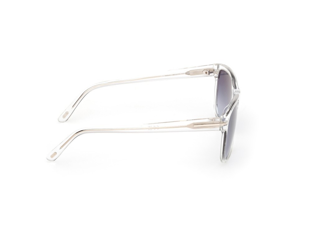 Sunglasses Tom Ford Giulio FT0698 (26W) color cristallo  shape geometric lenses blu sfumato